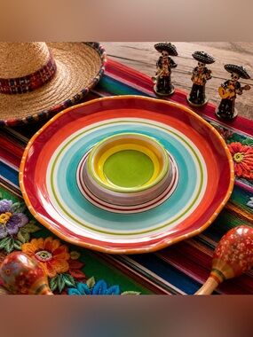 Certified International Mariachi Chip & Dip Platter 14” Nancy Green